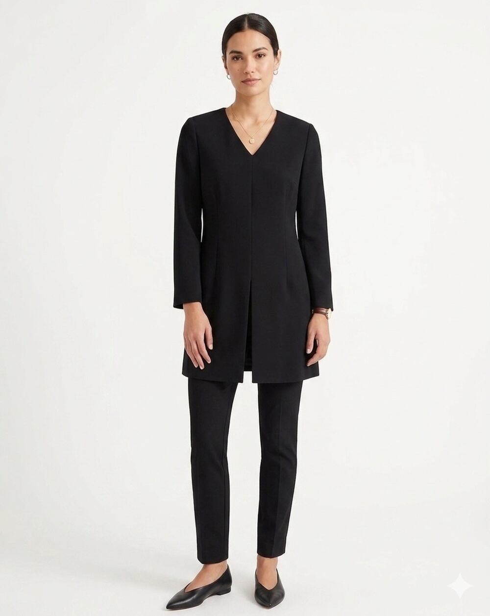 VTG Neiman Marcus Black Tunic Jacket Size 10 90s Y2K Structured Minimalist Blaze